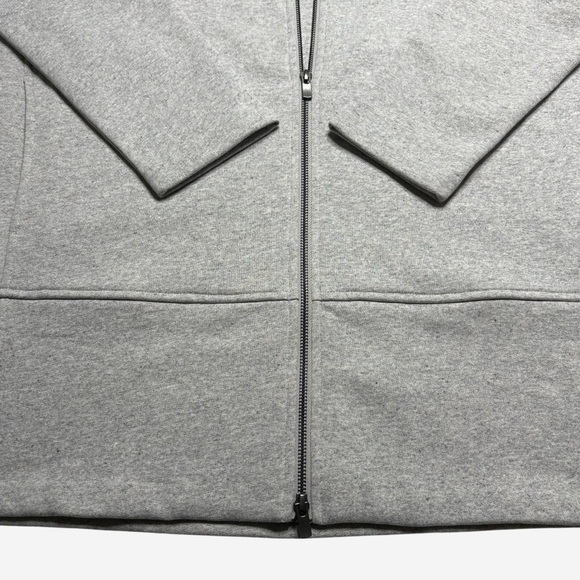 Eileen Fisher Brushed Cotton Terry Long Flight Jacket Size S Small Full Zip Gray - Picture 5 of 15